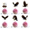 18pcs Bald Eagle Cupcake Toppers for 4th of July Birthday Cake Decorations Patriotic Party Supplies Glitter Animal Bald Eagle Birthday Party Decorations view 2