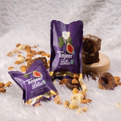 Ghasitaram Gifts Jaiccha Sugarfree Anjeer Bites Pouches Pack of 5 |Diwali,Holi,Rakhi,Valentine,Christmas,Birthday,Anniversary,Gift for Her,Him,Mothers Day,Fathers Day|