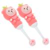 Ipetboom Childrens Toothbrush 2pcs Soft Bristles Toddler Toothbrush with Rounded Head Pink Fruit Bear Design for Ages 0-9 Years Oral Care view 1