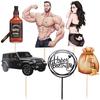 11Pcs Muscle Man Cake Topper, Men Sexy Girl Cake Topper, Bachelor Birthday Party Supplies, Quirky Birthday Supplies view 3