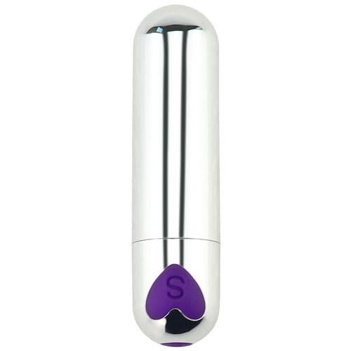 10 Modes Powerful Bullet Rod Personal Bullet Massage Tool Portable Soft Ball for Women Pleasure, Electric Handheld Quiet Waterproof Bullet Rod for Body Foot Relax, Travel Pocket Size (Silver)