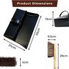 Heavy Duty Metal Dustpan with Handle Industrial Design Large Black Hooded Metal Dustpan Cleaning Scoop also Suitable for homes, log burners, stoves, workshops, and gardens (DustPan and Hard Brush) view 2