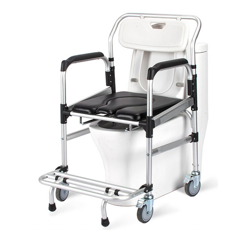 Kngiybo Multifunction Transfer Machine Patient Lift With Four Wheels,chair Patient Lift Transfer Machine,180 Easy Opening And ClosingBedside Commode Transport Wheelchair, Bathroom Toilet Seat