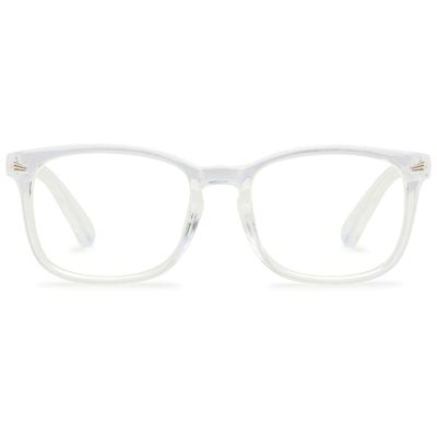 ABETOS Reading Glasses for Women Men Blue Light Blocking Spring Hinges Retro Classic Lightweight Computer Readers Nerd Eyeglasses, Transparent 1.0