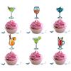 18pcs Cocktail Cupcake Toppers for Men Women Birthday Tropical Hawaiian and Pool Theme Party Supplies Drink Beer Wine Cake Decorations view 2
