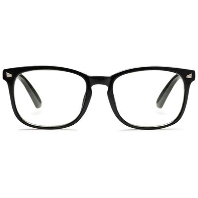 ABETOS Reading Glasses for Women Men Blue Light Blocking Spring Hinges Retro Classic Lightweight Computer Readers Nerd Eyeglasses, Black 2.5