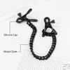 Strong Nipple Clamps with Chains for Women Non-Piercing Nipple Clips Adjustable Body Chain Pendants Decorations (Black (with Chain)) view 3