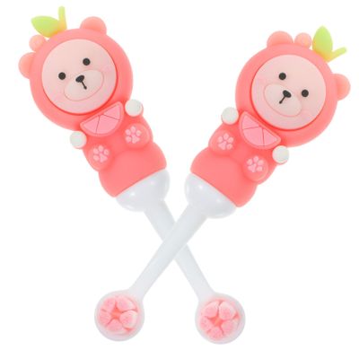 Beaupretty Kids Toothbrush 2pcs Soft Bristle Children's Tooth Brush Cute Bear Design Rounded Head for Toddlers and Kids 0-9 Years Pink Bulk Set