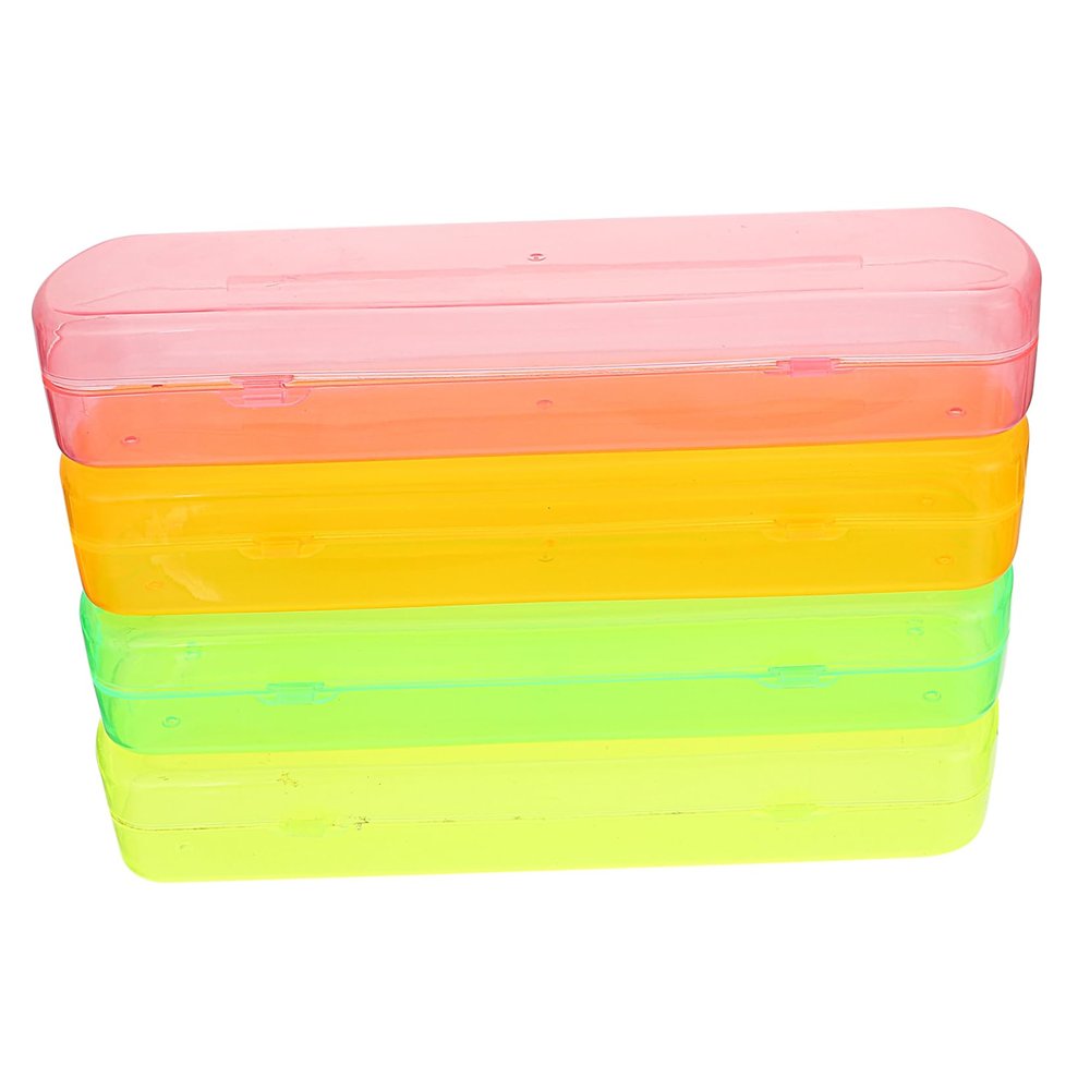Beaupretty Candy Color Plastic Toothbrush Travel Case 4pcs Set Portable Toothbrush and Toothpaste Storage Box for Business and Travel Use