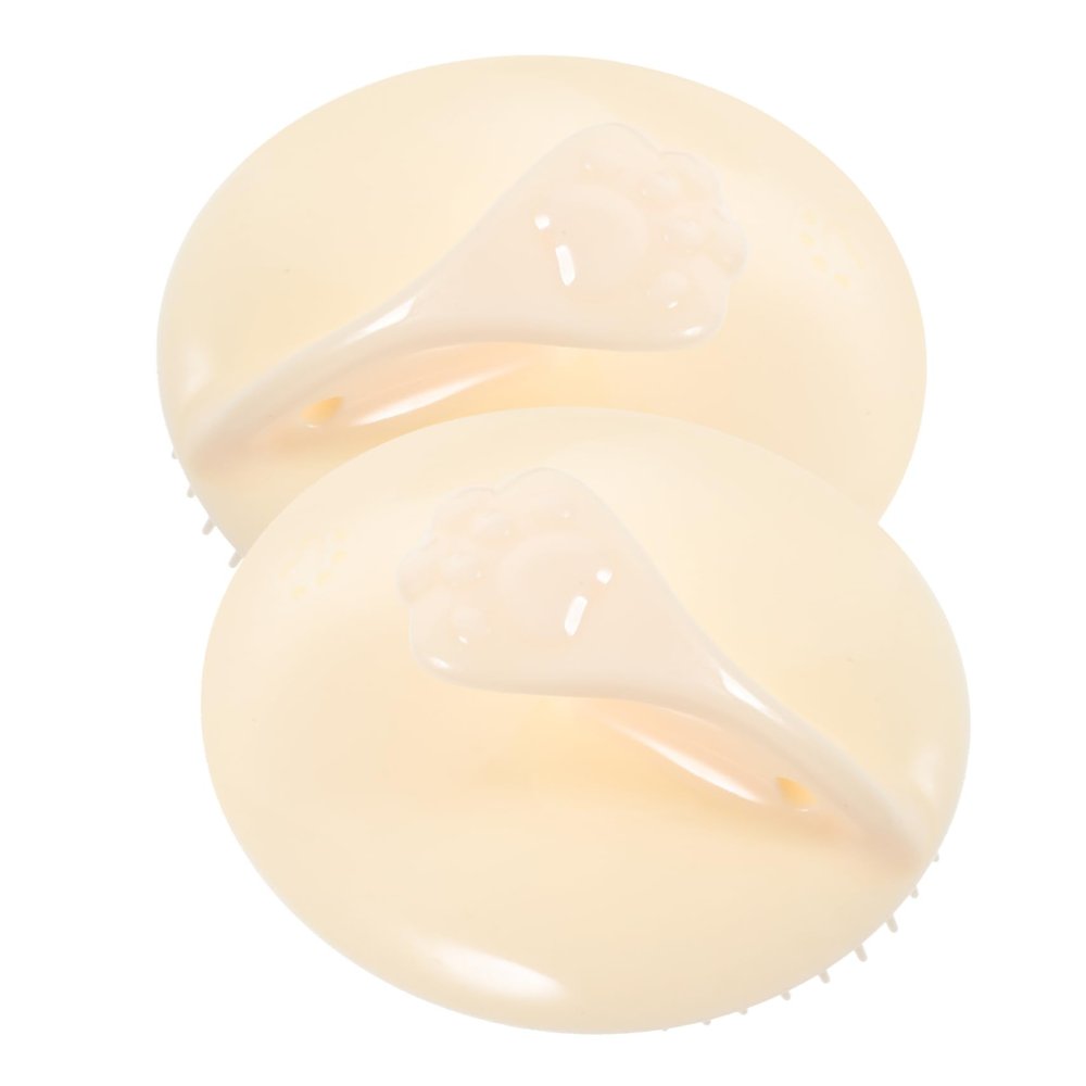 Beaupretty 2pcs Silicone Shampoo Comb Scalp Scrubber Wet Dry Hair Massager Brush for Shower Scalp Cleaning Massage