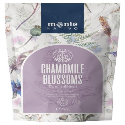 Chamomile Tea Monte Nativo (250g) - Dried Chamomile Flowers - Camomile - Aromatic and 100% Pure and Natural Loose Leaf Herbal Tea Without Additives - As a healthy, refreshing infusion