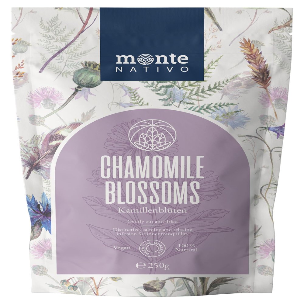 Chamomile Tea Monte Nativo (250g) - Dried Chamomile Flowers - Camomile - Aromatic and 100% Pure and Natural Loose Leaf Herbal Tea Without Additives - As a healthy, refreshing infusion