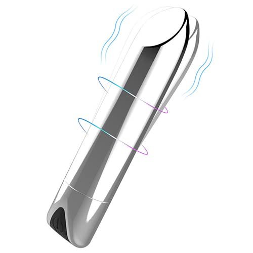10 Modes Personal Massage Tool Powerful Bullet Stick Portable Silicone Ball for Women Pleasure, Electric Quiet Waterproof Bullet Rod for Relax, Body Foot Neck Back, Travel Pocket Size (Silver)