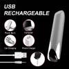 10 Modes Personal Massage Tool Powerful Bullet Stick Portable Silicone Ball for Women Pleasure, Electric Quiet Waterproof Bullet Rod for Relax, Body Foot Neck Back, Travel Pocket Size (Silver) view 2
