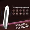 10 Modes Personal Massage Tool Powerful Bullet Stick Portable Silicone Ball for Women Pleasure, Electric Quiet Waterproof Bullet Rod for Relax, Body Foot Neck Back, Travel Pocket Size (Silver) view 4
