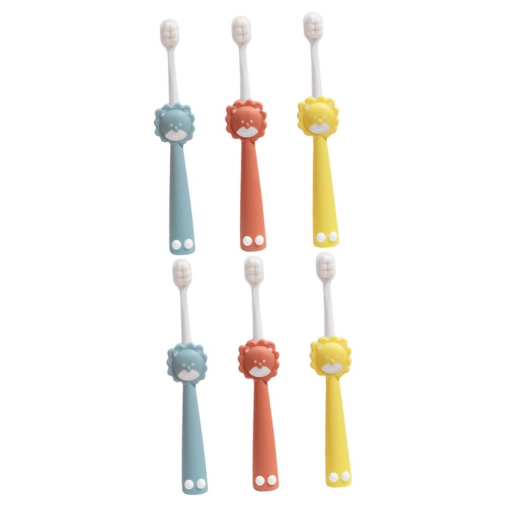 Beavorty 6pcs Portable Boys and Girls Toothbrush for Boy Girl Manual Household Toothbrush Safe Ergonomic Design for Travel and Daily Use