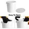 25Litre White Plastic Bucket Hard Wearing Bucket Storage Unit Container Mixing Bucket Animal Feed Wash System Fermentation Home Brew (4x Bucket with Tamper Evident Lid and 4x Bucket with Metal Handle) view 3