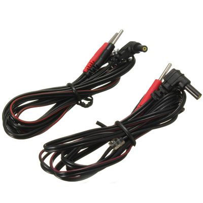 2Pcs 120CM TENS Electrode Lead Wires Jack Plug Pin Connection Pack, Flexible Cables for TENS EMS Massage Units, Replacement Connector Cables for Electrotherapy Instruments