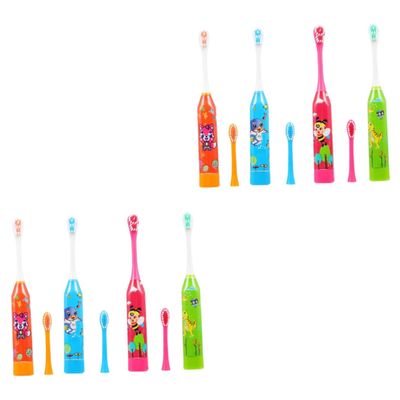 FRCOLOR 8pcs Sound Wave Electric Toothbrush for Assorted Safety Tooth Brush for Boys and Girls Oral Care at Home Travel Random Color