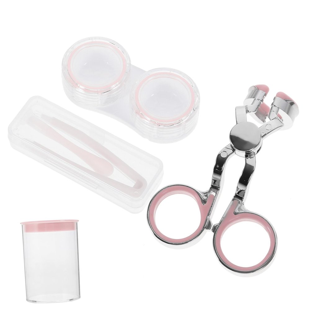 FRCOLOR Contacts Lens Plunger and Small Contacts-Lens Applicator Set, Precise Lens Removers with Tweezers Tool, Portable and Reusable Design for Daily Vision Care