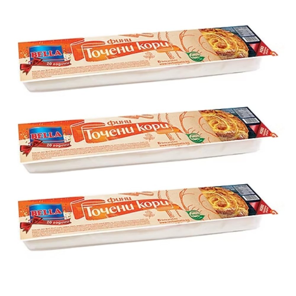 Bella Filo Pastry Sheets 400 g Thin Phyllo Dough for Baking, Pies & Mediterranean Recipes, 3 Packs
