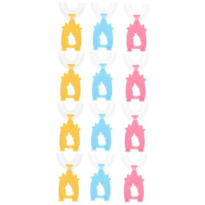 Beaupretty 12pcs Boy Girl U-Shaped Toothbrushes Handheld Boys and Girls Tooth Cleaning Manual U Shape Toothbrush and Random Color
