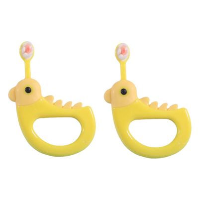 FRCOLOR 2pcs Boy Girl's Toothbrush Portable Boys and Girls Toothbrush Cleaning for Girl Years Lovely Design