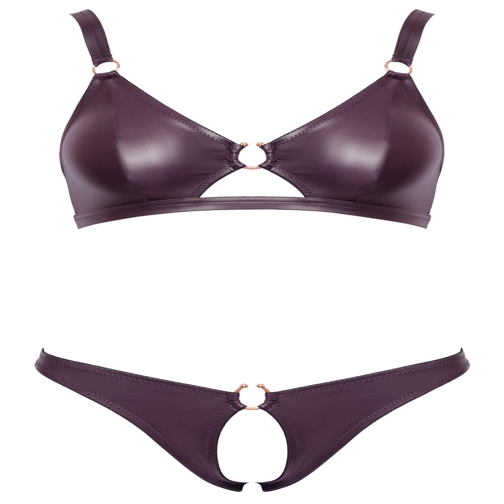 Cottelli Lingerie Women's Bra and Briefs Purple M