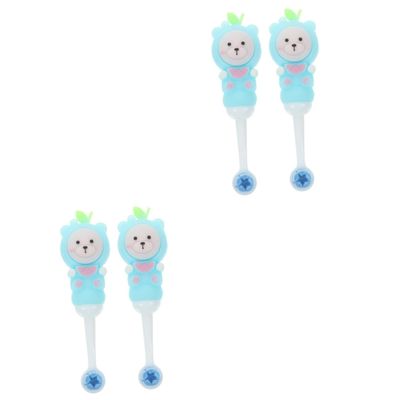 FRCOLOR 4pcs Boy Girl Toothbrush Boys and Girls Manual Soft Toothbrush Bear Shape for Teeth Brushing at Home Travel