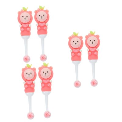 FRCOLOR 6pcs Boys and Girls Toothbrush Cute Bear Design Soft Bristle Toothbrush for Boy Girl Use at Home Travel