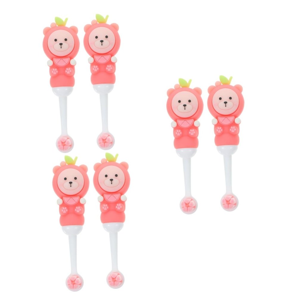 FRCOLOR 6pcs Boys and Girls Toothbrush Cute Bear Design Soft Bristle Toothbrush for Boy Girl Use at Home Travel
