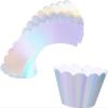 KanDuo Baking Paper Cups,Dessert Wraps Paper, Wedding Decoration 100 Pcs Paper Cups Cupcake Holder Cups Cupcake Wrappers Silver Cupcake Liners Cupcake Cups Symphony Rainbow Powder view 4