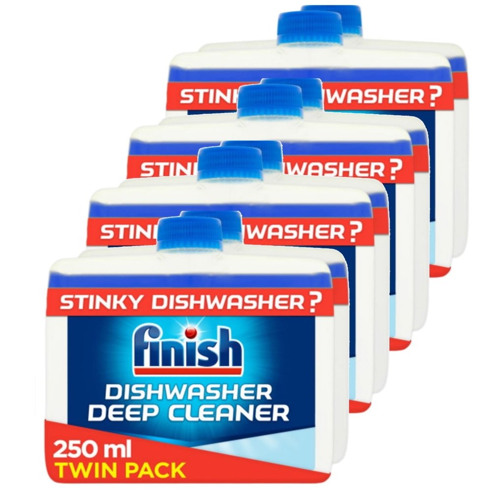 Finish Dishwasher Cleaner Original Twin Pack Removes Grease And Limescale 250ml Bulk Buy, (Total 8 x 250ml)