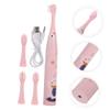 SKISUNO Boys and Girls Electric Toothbrush Pink Waterproof Rechargeable Cartoon Design Portable Children Tooth Brush for Daily Oral Care view 2
