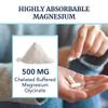 Magnesium Glycinate 500mg | Chelated for High Absorption | Muscle Relaxation, Bones, Heart, Nerve, Rest & Calm Support for Women & Men | Magnesium Chelate Supplement & Bisglycinate Complex | 120ct view 2