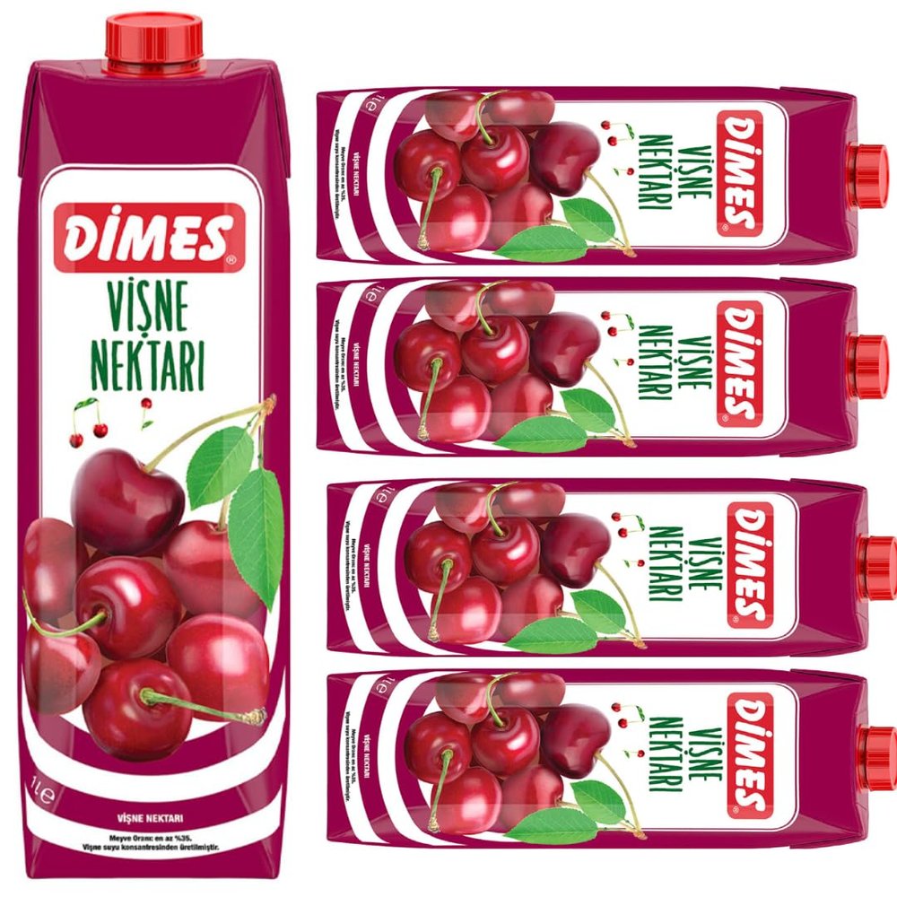Dimes Sour Cherry Juice fruit juice 1000 Mililiter x 5 Pieces