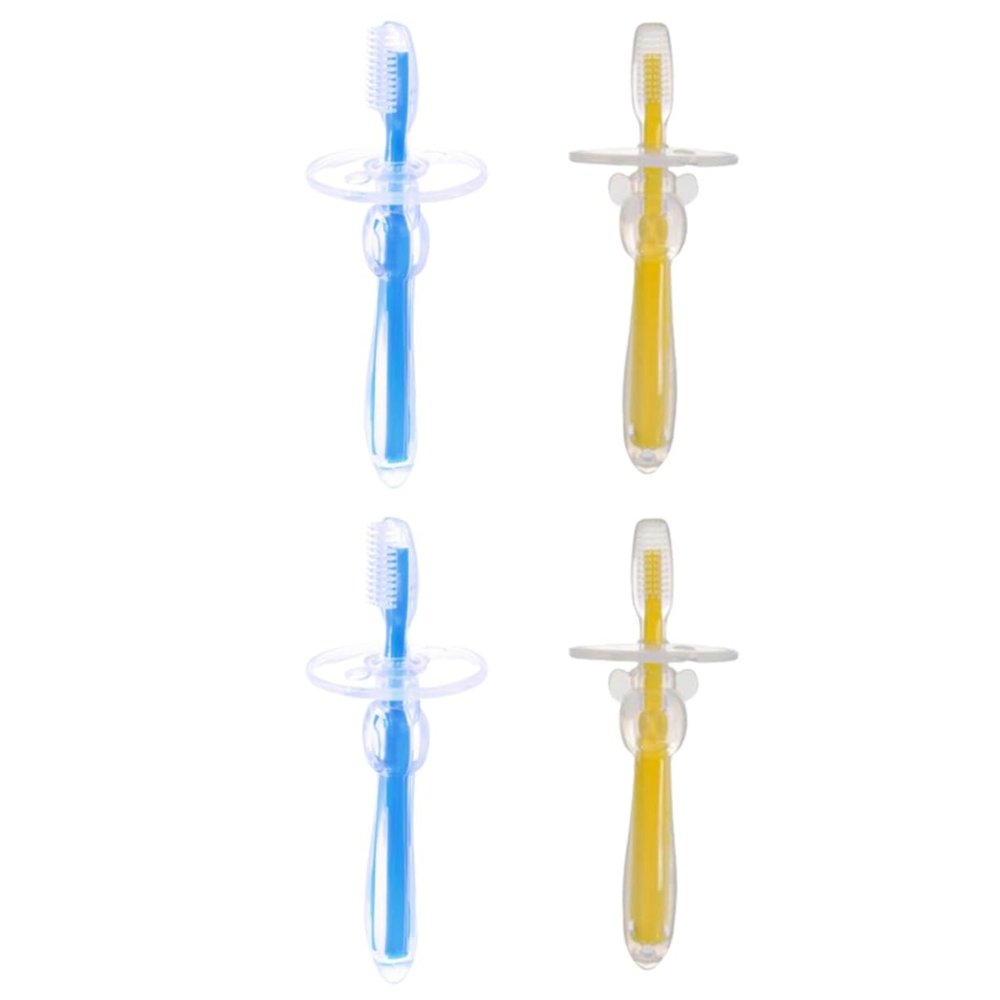FOMIYES 4pcs Umbrella-Shaped Silicone Toothbrush Training Brush for Toddlers Years Brush Safety Guard Material