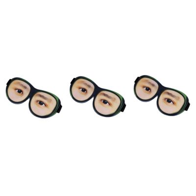 minkissy 3pcs Glasses Eye Eyeshade Spoof Stereoscopic Sleeping Eyeshade for Home Travel Outdoor Trip Pretend Man Pattern