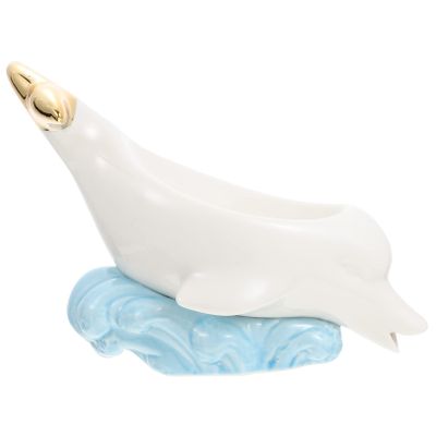 Warmhm Dolphin Shaped Box Cartoon Animal's Soap Rack Soap Container Multi-purpose Storage Holder