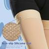 beister 15-20 mmHg Compression Stockings for Women & Men, Thigh High Medical Footless Graduated Compression Sleeves with Dot Silicone Band, Support Pressure Socks for Varicose Veins, Edema, DVT view 4