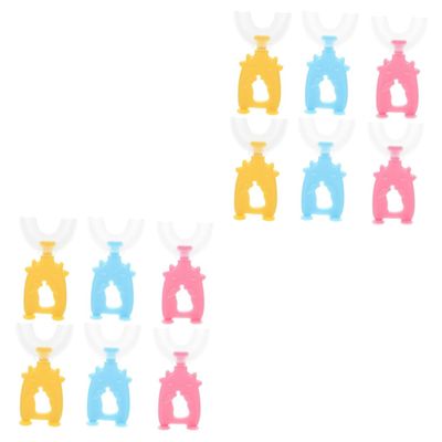 FRCOLOR 12pcs U-Shaped Toothbrushes for Boys and Girls Manual Toothbrush Oral Cleaning Brush for Teeth Cleaning Plaque Removal for Boys and Girls Tooth Tool Random Color