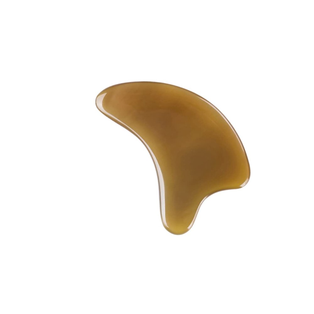 minkissy Ox Horn Guasha Board 4mm Dolphin Shape Face and Neck Scraping Massage Tool for Adults, Traditional Facial Massager and Beauty Scraping Equipment for Relaxation and Wellness