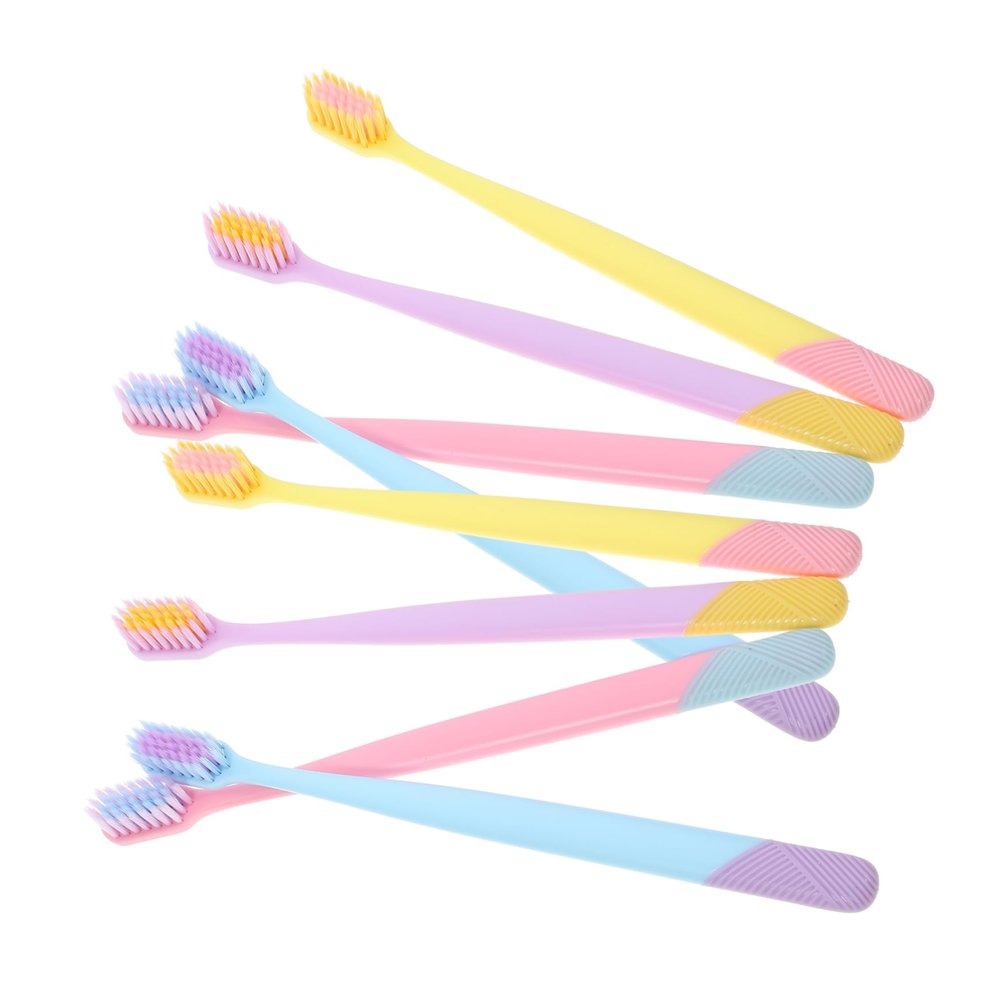 FRCOLOR 10pcs Soft Bristle Toothbrush Household Manual Toothbrush for Adults Lightweight Ergonomic Design Travel