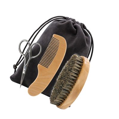 MAGICLULU Beard Styling Kit for Men 4pc Beard Care Tools Trimmer Brush Comb Gentle on Skin Beard Grooming Set