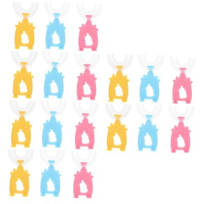 Beavorty 18pcs Adorable Boys and Girls U-Shaped Toothbrushes Tooth Cleaning Tools Boys and Girls Tooth Cleaners for Manual Oral Cleaning Brush Random Color