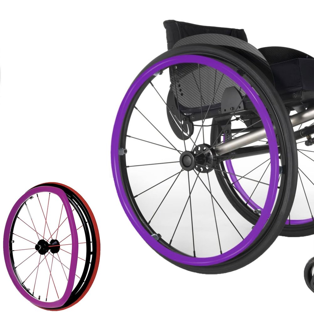 Non-Slip Wheelchair Hand Push Cover - 24inch Silicone Wheelchair Push Rim Grips for Rear Wheel - Essential Accessories