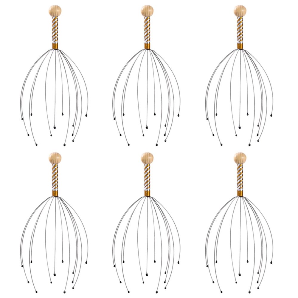 Beavorty 6pcs Octopus Head Massager Claw Handheld Scalp Massagers Massage Tool for Hair Growth Random Random Color
