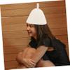 Didiseaon Sauna Hat Set 2pcs, Felt Heat Insulation Hat for Men Women, Lightweight Cap for Steam Room, Bathroom, Travel and Home Sauna Use, White view 4