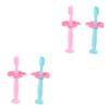 Beavorty 4pcs Manual Boys and Girls Toothbrush Soft Bristles Silicone Training Brush for Years Oral Care Brush Protective Baffle view 1
