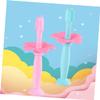 Beavorty 4pcs Manual Boys and Girls Toothbrush Soft Bristles Silicone Training Brush for Years Oral Care Brush Protective Baffle view 4